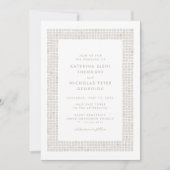 Invitation Cadre en carrelage beige neutre simple mariage élé (Devant)