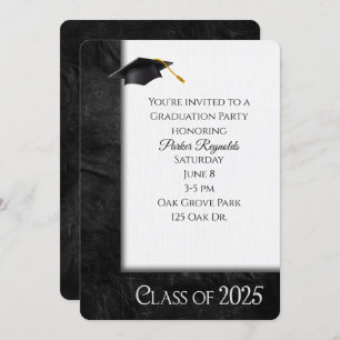 Invitation Cadre en cuir de la fête de graduation 2025