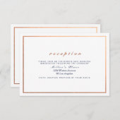 Invitation Cadre en cuivre à la réception de mariage blanc (Devant / Derrière)