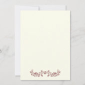 Invitation Cadre en feuille de Marsala avec initiales mariage (Dos)