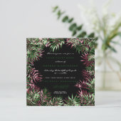 Invitation Cadre en feuille de palmier vert tropical noir bla (Debout devant)