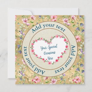 Invitation Cadre en forme de cœur floral élégant : pour chaqu