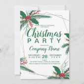 Invitation Cadre en or mistletoe de Noël rustique (Devant)