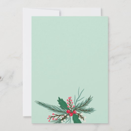 Invitation Cadre en or mistletoe de Noël rustique (Dos)