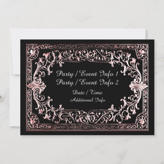 Invitation Cadre en or rose pour toutes occasions (Devant)