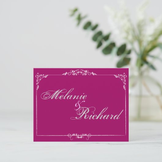 Invitation Cadre en porcelaine Fuchsia (Debout devant)