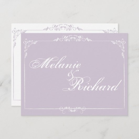 Invitation Cadre en porcelaine lilas (Devant / Derrière)