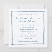 Invitation Cadre esquissé Blue Whimsical Main tiré Mariage (Devant)