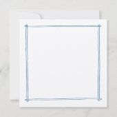 Invitation Cadre esquissé Blue Whimsical Main tiré Mariage (Dos)