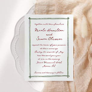 Invitation Cadre esquissé Mariage à main blanche