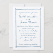 Invitation Cadre esquissé Mariage photo à main blanche (Devant)