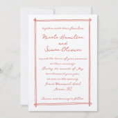 Invitation Cadre esquissé Mariage photo à main blanche (Devant)