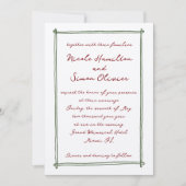 Invitation Cadre esquissé Mariage photo à main blanche (Devant)