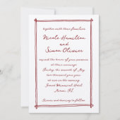 Invitation Cadre esquissé Mariage photo à main blanche (Devant)