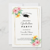 Invitation Cadre Et Fleurs D'Or (Devant)