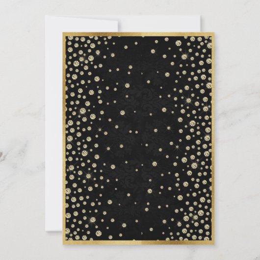 Invitation Cadre Et Points De Parties scintillant D'Or (Dos)