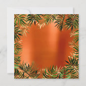 Invitation Cadre feuille de palmier vert tropical corail oran (Dos)