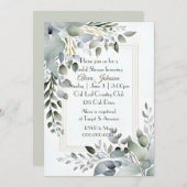 Invitation Cadre feuille Fête des mariées (Devant / Derrière)