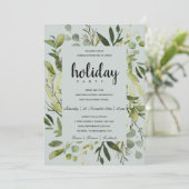 INVITATION CADRE FEUILLU VERT GRIS SOCIÉTÉ FÊTE DE NOËL (Debout devant)