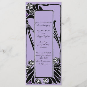 Invitation Cadre Fleur Art Nouveau Stylisé