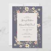 Invitation Cadre Fleur sauvage de printemps violet Mariage Dé (Devant)