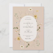 Invitation Cadre Fleur sauvage rustique rose pâle (Devant)