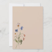 Invitation Cadre Fleur sauvage rustique rose pâle (Dos)