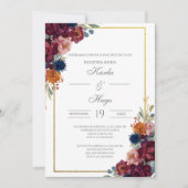 Invitation Cadre fleuri bijou mariage espagnol (Devant)