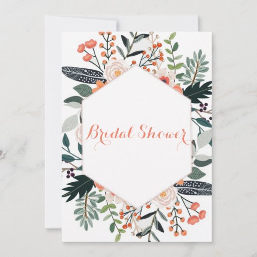 Invitation Cadre fleuri Boho (Dos)