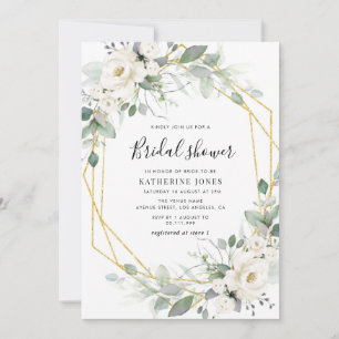 Invitation cadre fleuri verdure douche nuptiale