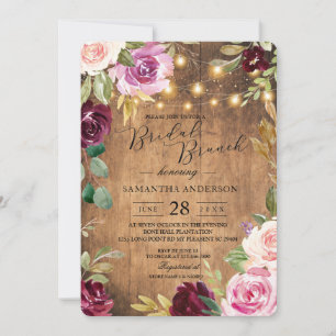 Invitation Cadre Fleurs vintages Avec Lumières Beauté