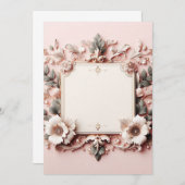 Invitation Cadre floral 3D (Devant / Derrière)