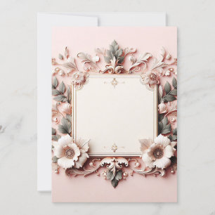 Invitation Cadre floral 3d