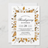 Invitation Cadre floral à l'aquarelle jaune et blanc d'automn (Devant)
