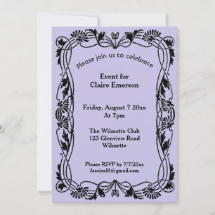 Invitation cadre floral Art nouveau