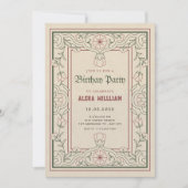 Invitation Cadre floral artistique vintage (Devant)