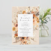 Invitation Cadre floral automnal bohème rustique pour brunch  (Debout devant)
