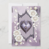 Invitation Cadre floral avec coeur et roses blanches (Dos)