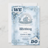 Invitation Cadre floral avec Rose et design celtique. (Devant)