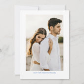 Invitation Cadre floral bleu, scénario de calligraphie (Dos)