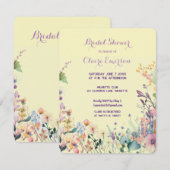 Invitation cadre floral boho (Devant / Derrière)