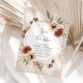 Invitation Cadre Floral Boho Rustique Enregistrer La Date