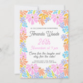 Invitation Cadre floral brillant Anniversaire Célébration (Devant)