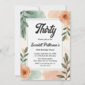 Invitation Cadre floral chic romantique 30e anniversaire (Devant)