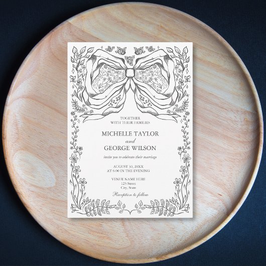 Invitation Cadre floral classique élégant à la corse