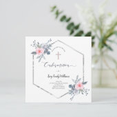 Invitation Cadre floral de confirmation (Debout devant)