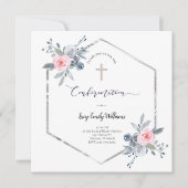 Invitation Cadre floral de confirmation (Devant)