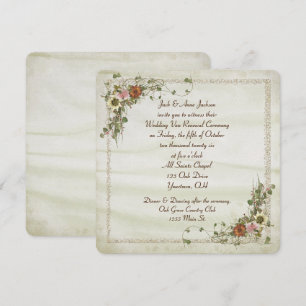 Invitation Cadre floral de lierre d'automne pour mariage