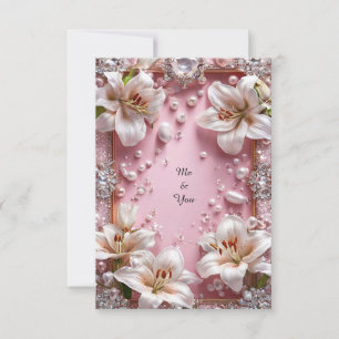 Invitation Cadre floral de luxe Elegant Lily Pearl 💍🌸✨