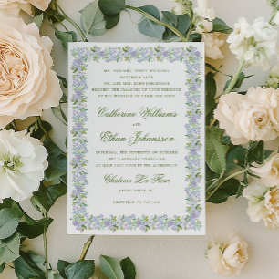 Invitation Cadre Floral de Mariage Cottage Lavande
